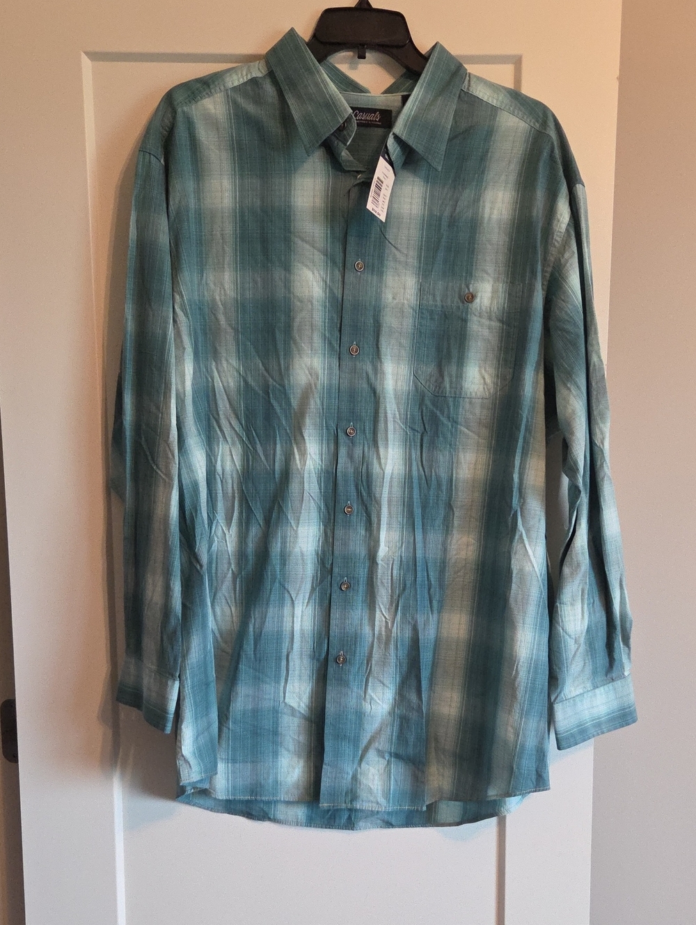 Roundtree & Yorke Teal Plaid Button-Down Shirt - Men